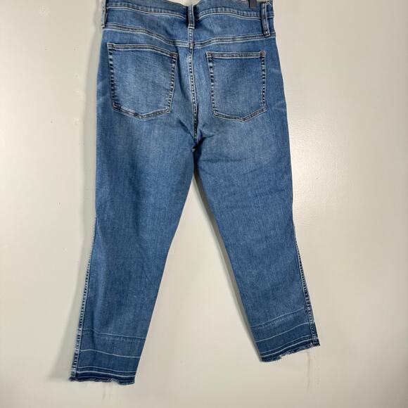 J.Crew Women's Vintage Straight Ankle Stretch Raw Hem High Rise Jeans Sz 32 - Picture 4 of 9